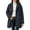 Dark Gray, variant on Womens Fuzzy Fleece Jacket Button down Notch Lapel Mid Length Two Button Long Sleeve Overcoat Relaxed Fit Soft Cozy Winter Coat White XL