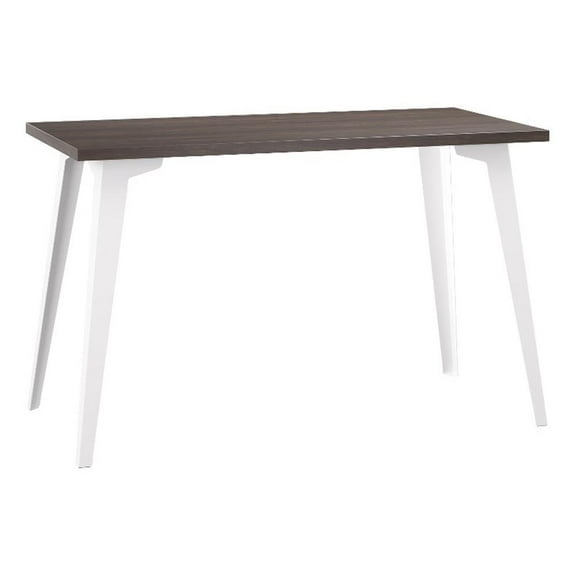 Orison 24x48 Mid Century Modern Metal Desk - Alpine White / Trail Walnut
