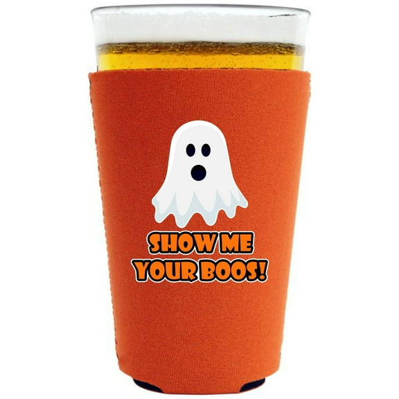 Show Me Your Boos! Pint Glass Coolie (Orange)