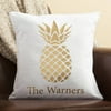 Gold Pineapple Personalized Throw Pillow