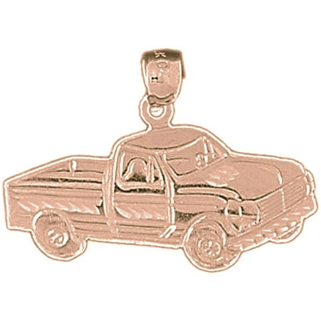 14K Rose Gold Truck Pendant - 22 mm