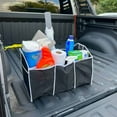 thumbnail image 2 of Collapsible Car Trunk Organizer SUV Storage Bin Non-Slip 3 Compartment Black, 2 of 7