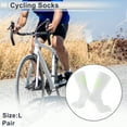 thumbnail image 2 of Calcetines de ciclismo Unique Bargains, secado rápido, absorbentes de sudor, anti-fricción, blancos, tamaño L, neutros, 1 par, letras luminosas, 2 of 6