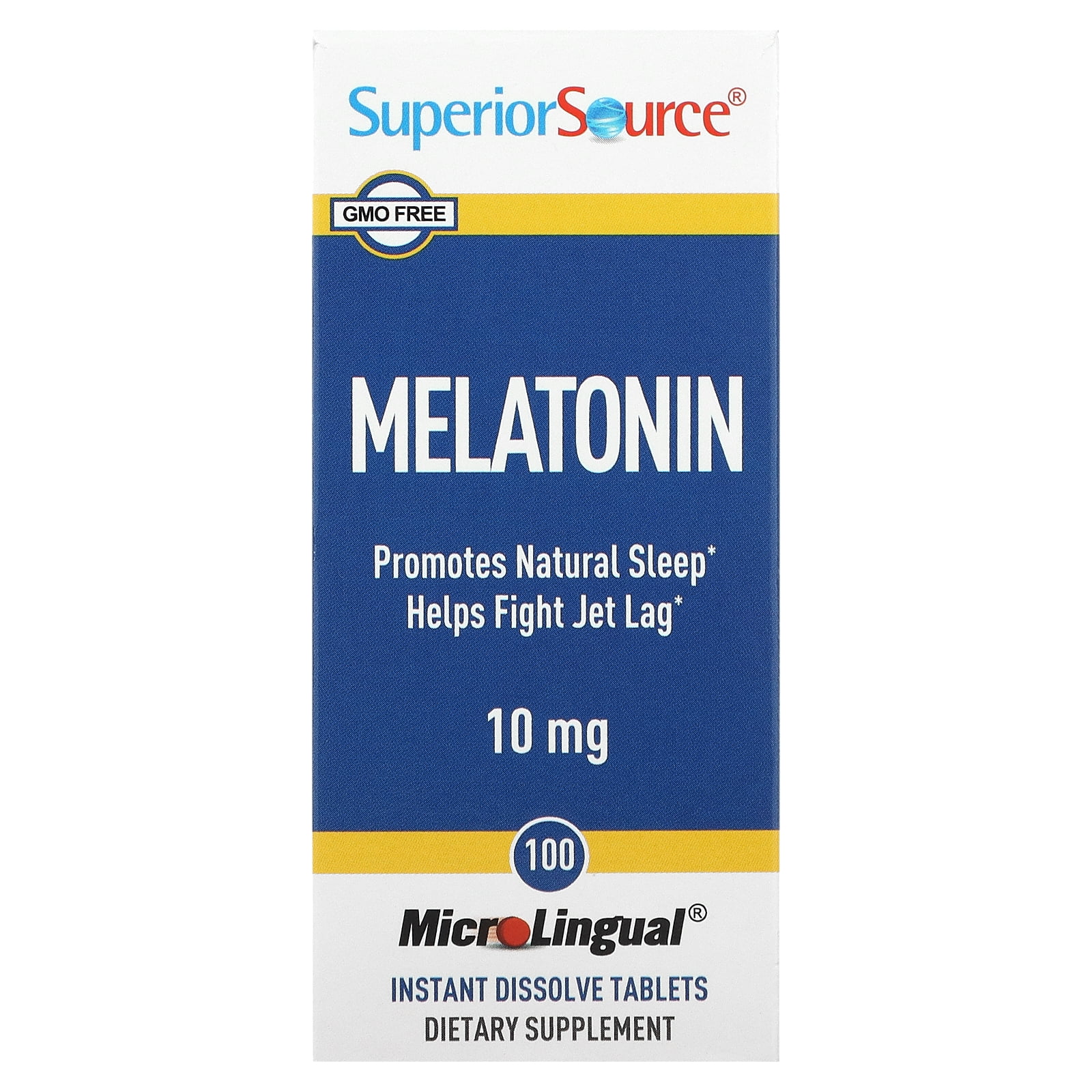 Superior Source Melatonin 10 mg, Under The Tongue Quick Dissolve Sublingual Tablets, 100 Ct