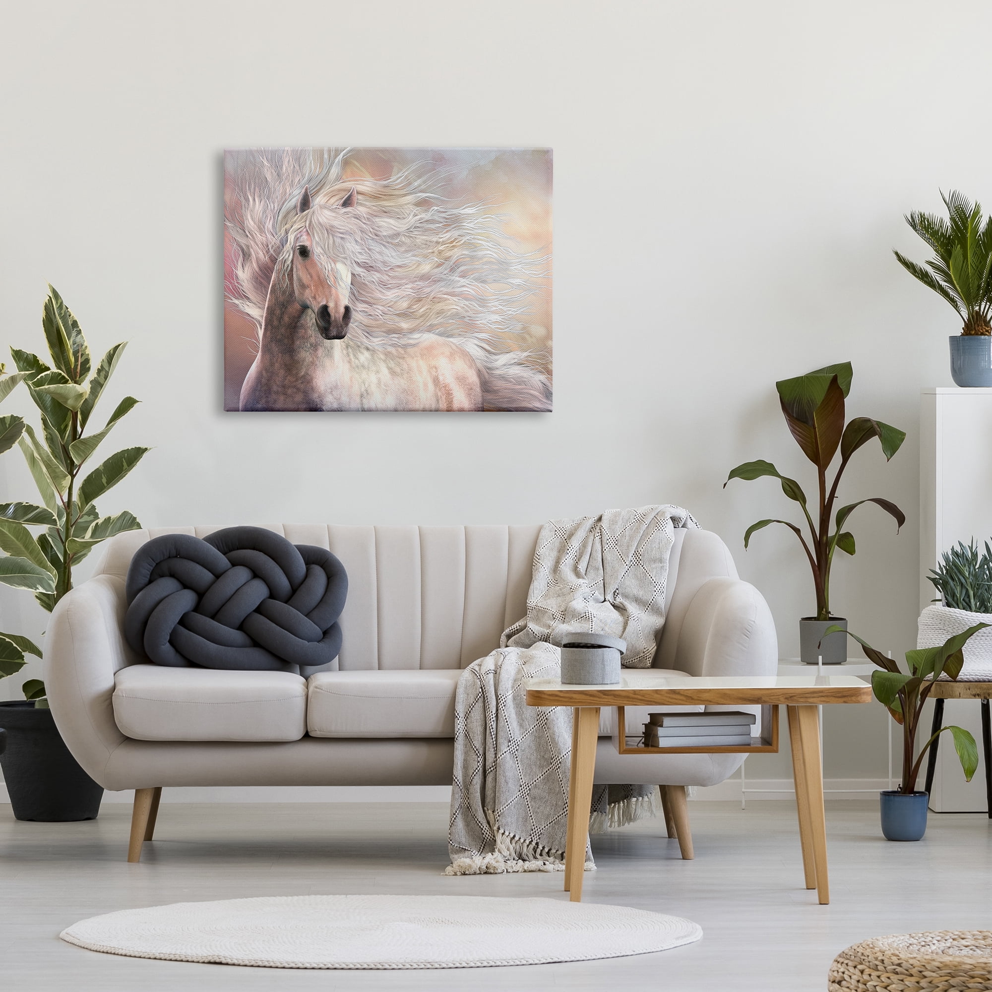 Stupell Industries Cielo Windblown Stallion Portrait Animals & Insects Painting Gallery Wrapped Canvas Art Print Wall Art, 40 x 30