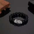 thumbnail image 6 of QQTDFG Wealth Good Luck Black Silver PiXiu Obsidian Wristband Bracelet Feng Shui-K, 6 of 9