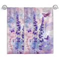 thumbnail image 1 of wonima01 Hand Towels Set of 2 Lavender Floral Butterfly Themed Towels for Bathroom Decorative, Bath Towels, Soft Absorbent Towels for Farmhouse Home Decor Gifts for Women 14 x 28 in, 1 of 1
