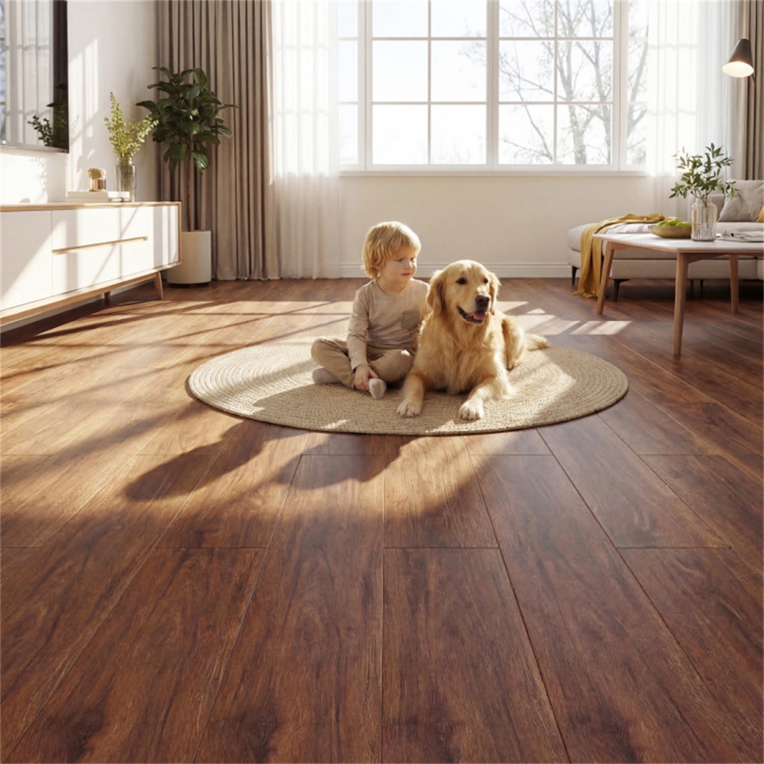 24 Pack Rustic Brown Wood Look Waterproof Vinyl Plank Flooring 36 Sq Ft PVC Floor Tiles