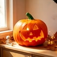 thumbnail image 4 of QuanTara Large LED Pumpkin Light - 20" Blow Mold Halloween Decoration, Weather-Resistant Plastic Jack-o'-Lantern for Entryways, Retail Windows & Commercial Displays, 4 of 7