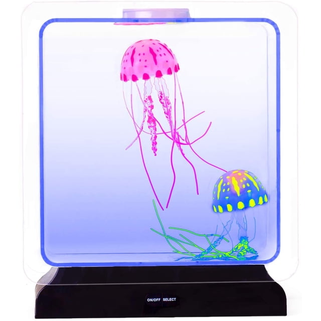 Playlearn Jellyfish Lamp Tank Aquarium - Mood Night Light for Kids - Color Changing LED Lamp - Comes with 2 Jelly Fish