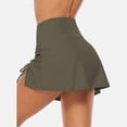 thumbnail image 6 of Alove Women's Ruched Drawstring High Waisted Swimuit Bottom Split Swim Skirt with Built-in Pant, 6 of 6