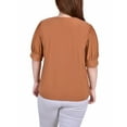 thumbnail image 3 of NY Collection Women's Plus Size Short Sleeve Balloon Sleeve Top With Hardware, 3 of 4