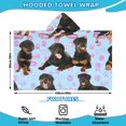 thumbnail image 2 of Rottweiler Dogs Hooded Bath Towel，60"x35" for Ages 3 To 12 Kids, Quick Dry Lightweight Soft Microfiber Hood Beach Towel Cover Up for Kids, 2 of 7