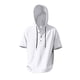 thumbnail image 5 of pstuiky Camisas casuales de manga corta para hombre, Blusa de lino con capucha y manga corta para hombre, color liso, con botones y cordón ajustable camisetas de hombre l, 5 of 8
