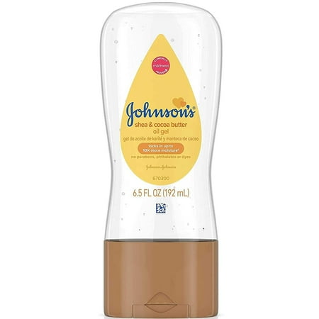 Johnson's Baby Oil Gel, Shea & Cocoa Butter 6.5oz (Pack of 6)
