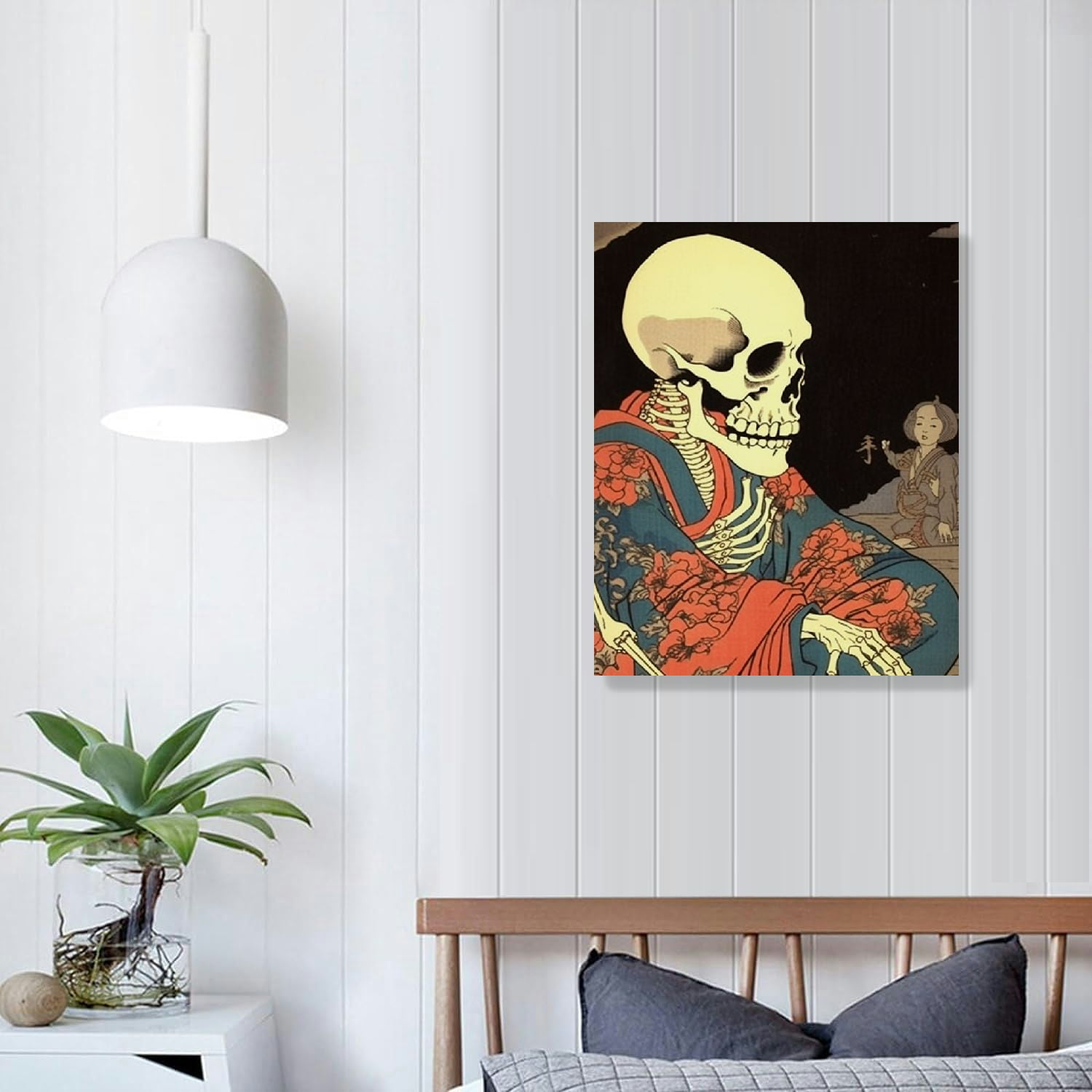 絵画 Xdaysanta JEUXUS Witch and Skeleton Ukiyo-E by Utagawa Takiyasha