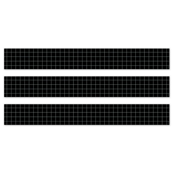 Creative Teaching Press Core Decor Window Pane on Black EZ Border, Bulletin Board Border, 48 Feet Per Pack, 3 Packs