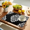 thumbnail image 5 of Placemats Set of 4, Black Flower Place Mats Classical Luxury Abstract Art Tablemats Washable Placemat Table Decoration for Kitchen Table Dinner Party Home Decor Indoor Outdoor 13x19 Inch, 5 of 9