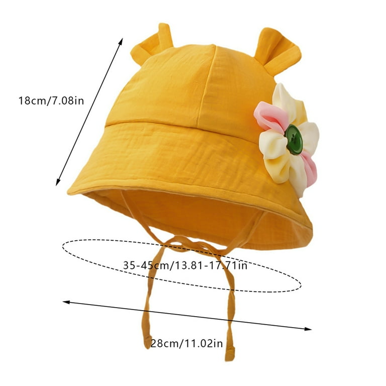Baby Girls Bucket Hat Bow Infant Toddler Summer Cap Sun Protect