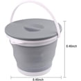 thumbnail image 2 of Collapsible Water Bucket with Locking Lid Multifunction Foldable Round Tub Water Pot Portable Water Pail Space Saving Water Container for RV, Camping, Marine, Outdoor Activities and Home (Gray), 2 of 3