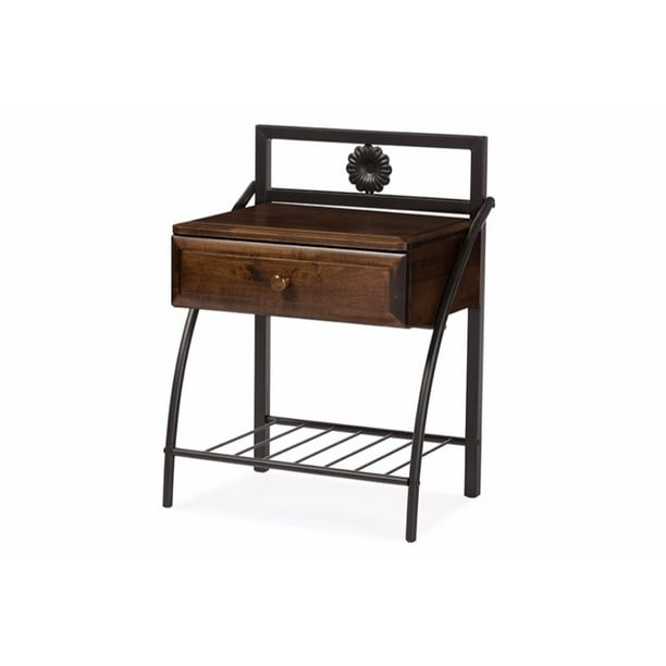 Baxton Studio Jevenci Vintage Industrial Black Finished Metal Nightstand Baxton Studio Jevenci Vintage Industrial Black Finished Metal Nightstand