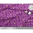 thumbnail image 2 of Soimoi Purple polyester Crepe Fabric Autumn Leaves Print Fabric by the Yard 52 Inch Wide, 2 of 3