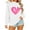 White, variant on Crewneck Sweatshirts Valentines Day Tops Womens Long Sleeve Love Heart Printed Loose Pullover Fall Spring Clothes (XS, White)