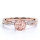 thumbnail image 1 of JeenMata Anillo de Compromiso de Moissanita y Morganita de Talla Redonda de 1 Quilate en Color Rosa Melocotón sobre Plata de Ley, 1 of 6