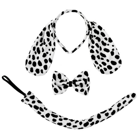 SeasonsTrading Dalmatian Ears Headband Tail & Bow Tie Costume Set - Halloween, Cosplay, Birthday Party, Fun Dog Dress Up Accessories Kit