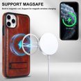 thumbnail image 6 of ELEHOLD Case for iPhone 11 Pro Max, Luxury PU Leather Anti-Scratch Magnetic Case with Invisible Kickstand for MagSafe Accessory,Brown, 6 of 8
