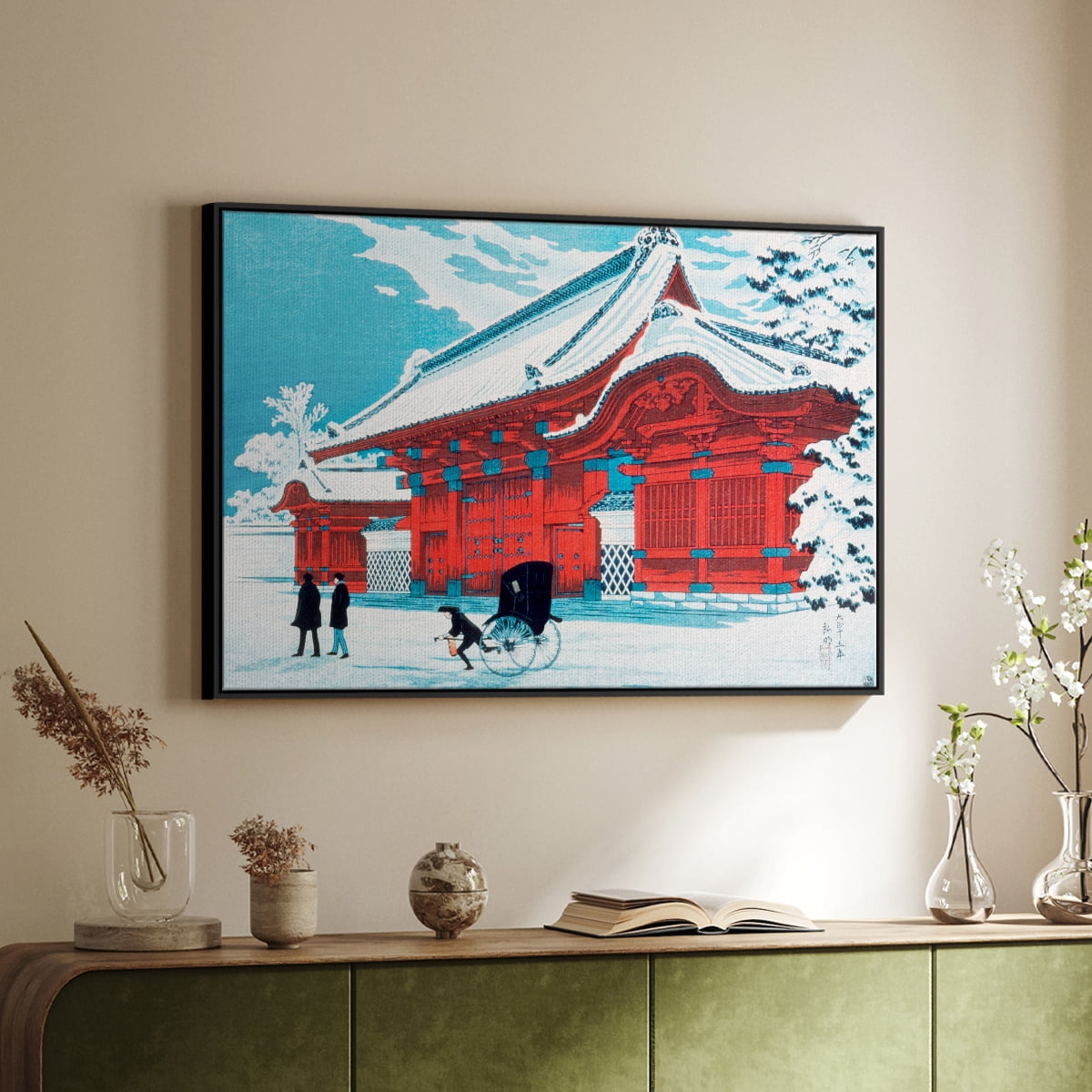 Vintage Landscape-CCXCIII By Wexford Home Framed in Black Wood Gallery Wrapped Canvas 27 in. x 41 in.