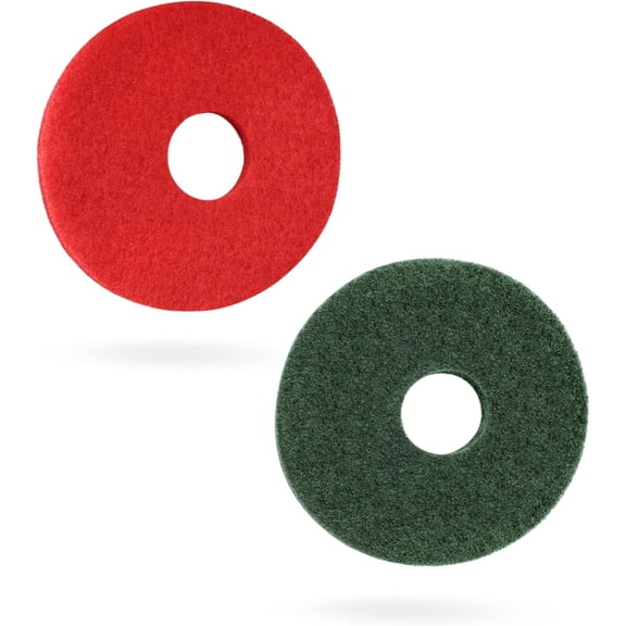Orbiter Floor Brush 437.049 437.056 Fits for Oreck 550MC Orbiter Floor Machine and Floor Scrubber Machine, 12" Diameter Floor Scrubber Pads(2 Pcs One red and one Green)