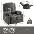 thumbnail image 2 of Oversized Massage Recliner Chair for Elderly,Modern Living Room Electric Rocking & Reclining Chairs with with Heat, 8-Point Vibration,USB Charger and Cup Holders, Plush Velvet Single Sofa, Grey, 2 of 10