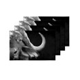 thumbnail image 4 of MKHERT African Cape Buffalo Black and White Animal Placemats Table Mats for Dining Room Kitchen Table Decoration 12x18 inch,Set of 4, 4 of 4