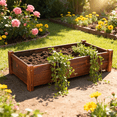 thumbnail image 4 of 26x13x6" Pine Wood Raised Garden Bed Planter Box for Outdoor Garden Planting, 4 of 10