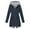 02-Dark Blue, variant on Raincoat for Women Waterproof Long Sleeve Hooded Coats Full Zip Windbreaker Travel Jacket with Pockets Dark Gray XXL
