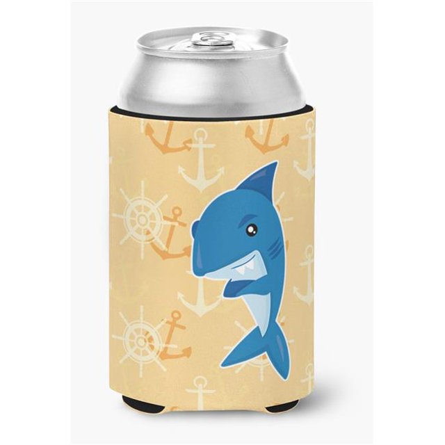 Shark on Beige Nautical Can or Bottle Hugger
