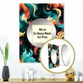 thumbnail image 3 of Designart "Feathered Tribal Paisley IV" Abstract Mirror Wall Decor - Modern Green Abstract Mirror Wall Art For Bathroom - 32" x 24" Inch, 3 of 5