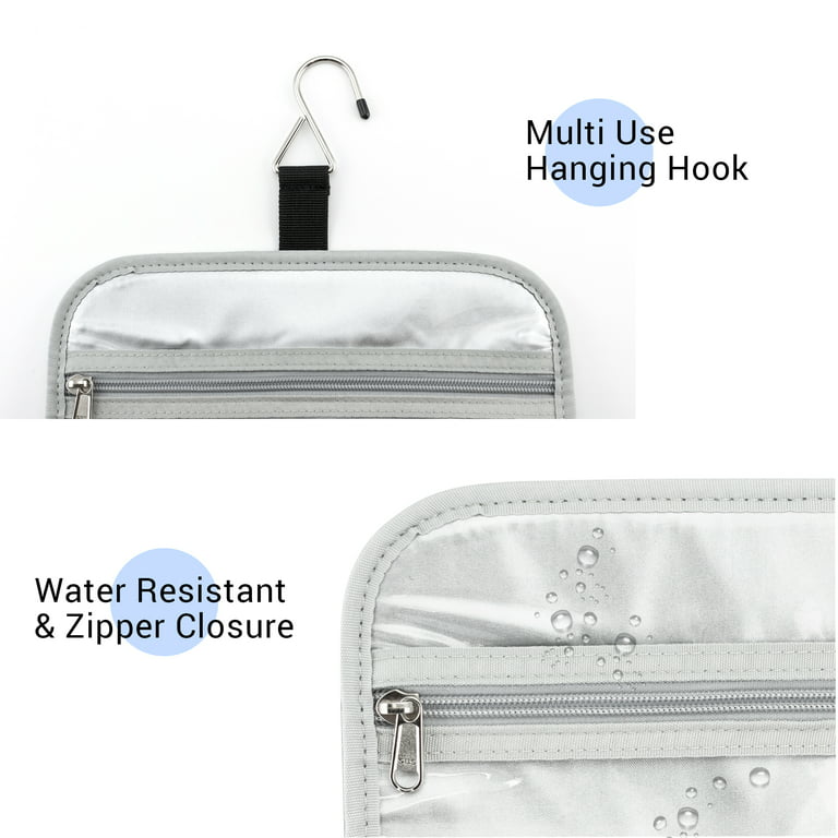  BAGSMART Toiletry Bag Travel Bag with Hanging Hook,  Water-resistant Makeup Cosmetic Bag Travel Organizer for Accessories,  Shampoo