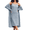 Blue, variant on Womens Knit Robe Set 2 Piece Nightgown with Robes Long Sleeves Lounge Sets with Pockets