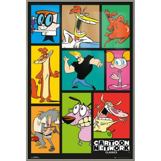 Cartoon Network Classics Characters - Framed TV Show Poster / Print (Johnny Bravo & Friends) (Size: 24 Cartoon Network Classics Characters - Framed TV Show Poster / Print (Johnny Bravo & Friends) (Size: 24
