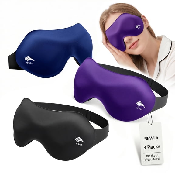 FACEMOON 99% Light Blocking Sleep Mask – 3 Pack, Zero Pressure 3D Comfort | Lash Extension Safe Design