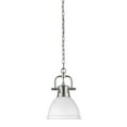 thumbnail image 3 of Golden Lighting 3602-M1L PW-WHT Duncan Mini Pendant with Chain in Pewter with a Matte White Shade, 3 of 3