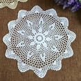 thumbnail image 2 of Gerich Round Lace Table Cloth 15.74 inch Flower Tablecloth Vintage Crochet Doily Mats White Table Runner for Home Weddings Birthday Parties Decor 1 Pcs (White), 2 of 11