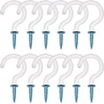thumbnail image 1 of EcoNesxp Versatile Heavy Duty Cup Hook 8" White Vinyl Coated Screw-In Ceiling Hook 30 Screw-In Hooks, 1 of 5