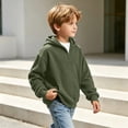 thumbnail image 6 of KyCheLot Boys Hoodie Quarter Zip Long Sleeve Textured Sweatshirt Fashion School day Activewear for Boys Age 3-14, 6 of 9