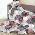 thumbnail image 6 of Honeii Vintage Butterflies Print Fleece Blanket - Throw Blanket for Bed, Sofa, Couch, Camping, and Travel , Microplush Ultra Soft Warm Blanket-80"x60", 6 of 7