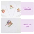 thumbnail image 4 of TSV 12pcs Handkerchiefs for Women, 11 x 11" Classic Floral Embroidered Pocket Square, Soft Cotton Ladies Hankies, 4 of 6