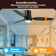 thumbnail image 4 of Vagizm Ventilador de Techo Empotrado de 42 Pulgadas con Luz - Ventilador de Techo Moderno de 3 Aspas para Sala de Estar y Recámara - Motor CC Silencioso - Regulable - Función Reversible - Negro, 4 of 7