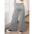 thumbnail image 2 of Women's High Waisted Drawstring Waist Wide Leg Sweatpants with Pockets Casual Loose Yoga Pants, 2 of 6